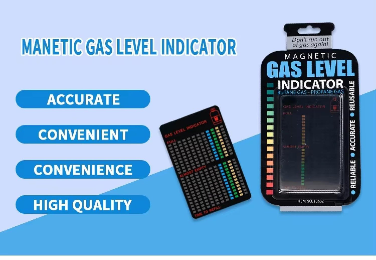 Magnetic Gas Level Indicator Reusable Propane Fuel Level Indicator