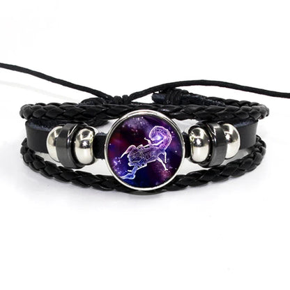 Zodiac Leather Braided Bracelet | 🔥FLAT 50% OFF SALE🔥